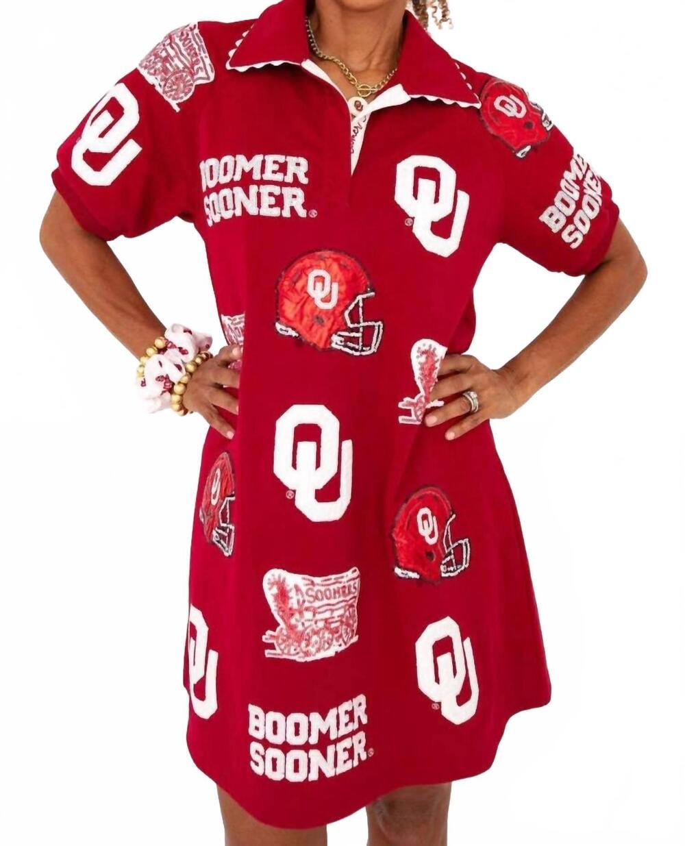 NEW BRIANNA CANNON ou patch dress in red